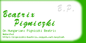 beatrix pigniczki business card